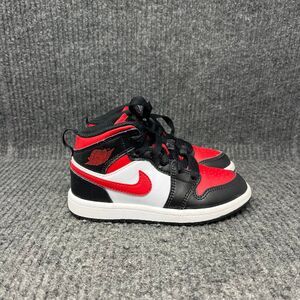 Nike Air Jordan 1 Mid Black Fire Red TD Toddler Shoes 11C 640734-079